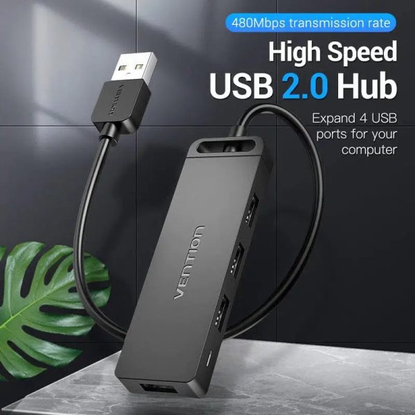 Vention 4-Port USB 2.0 Hub With Power Supply 0.15m - CHMBB Fashion