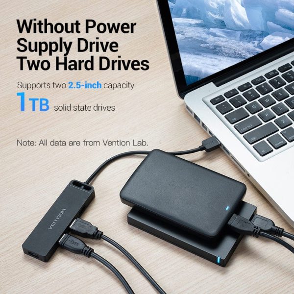 Vention 4-Port USB 2.0 Hub With Power Supply 0.15m - CHMBB Fashion