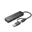 Vention USB 3.0 & USB-C 2-in-1 Interface to 4-Port USB 3.0 Hub - CHTBB Hot on Sale