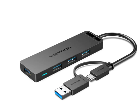 Vention USB 3.0 & USB-C 2-in-1 Interface to 4-Port USB 3.0 Hub - CHTBB Hot on Sale