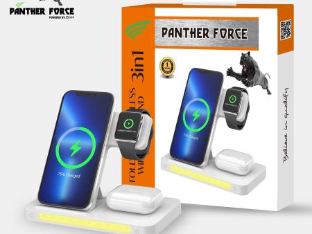 Panther Force 3-in-1 Foldable Wireless Charging Stand With LEDs - PF213 Hot on Sale