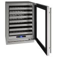 Hwc524 24  Wine Refrigerator With Stainless Frame Finish and Left-hand Hinge Door Swing and Lock (115 V 60 Hz) Online Sale