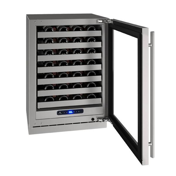 Hwc524 24  Wine Refrigerator With Stainless Frame Finish and Left-hand Hinge Door Swing and Lock (115 V 60 Hz) Online Sale