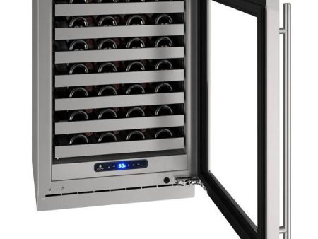 Hwc524 24  Wine Refrigerator With Stainless Frame Finish and Left-hand Hinge Door Swing and Lock (115 V 60 Hz) Online Sale