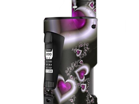 Glowing Hearts Pink White G Box Squonk Geek Vape Skin For Sale