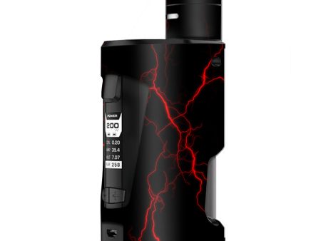 Red Lightning Bolts Electric G Box Squonk Geek Vape Skin Supply